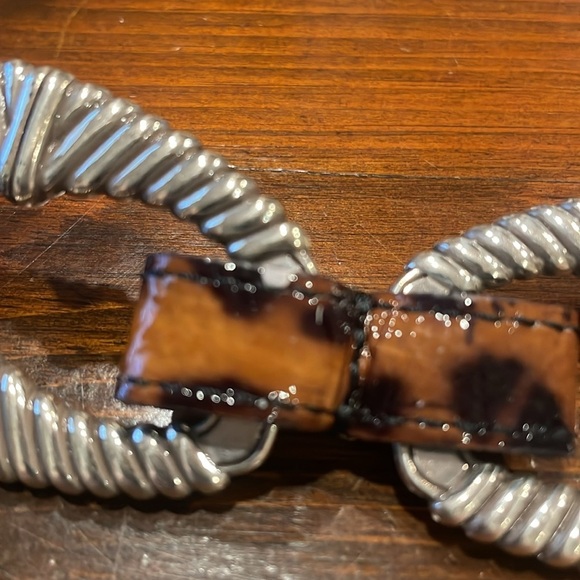 Brighton silver and leopard print chain belt. Hook onto buckle. Accessory main image 6